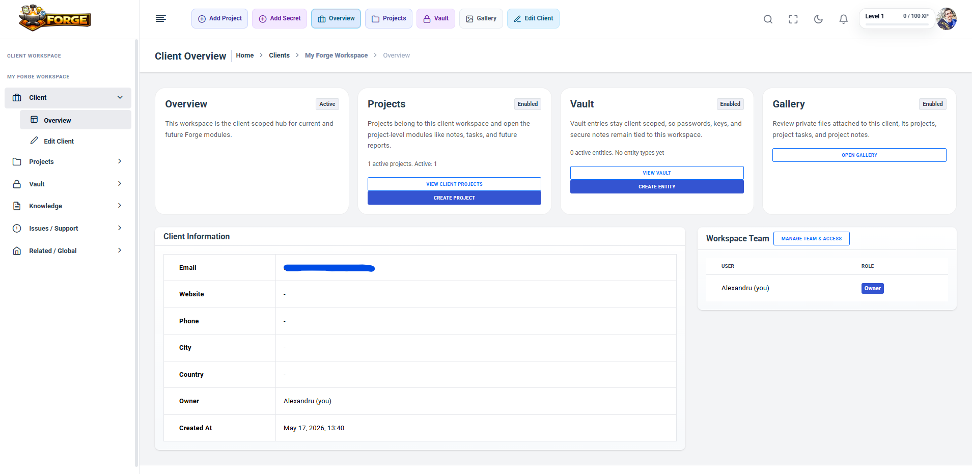 Client Workspaces